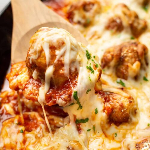 Baked cheese meatballs