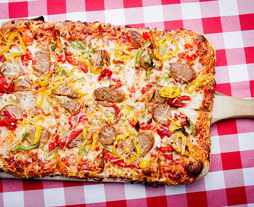 Burrata Basil Square pizza