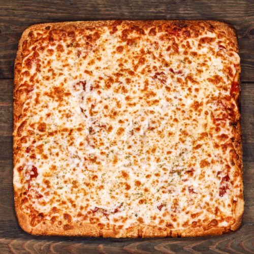 Square cheese pizza